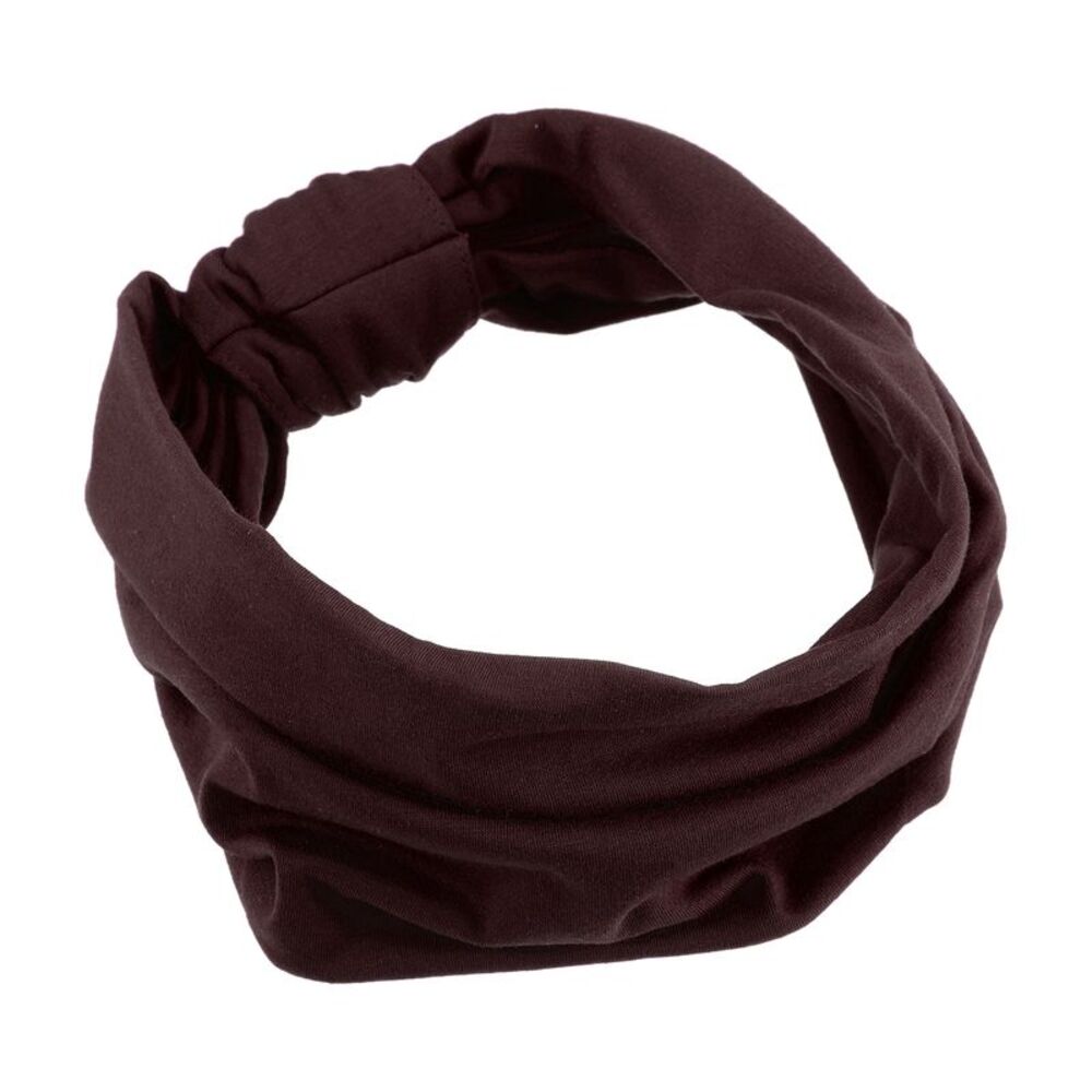 Polyester Cotton Stretchy Moisture Wicking Sweatbands Headband Deep Brown